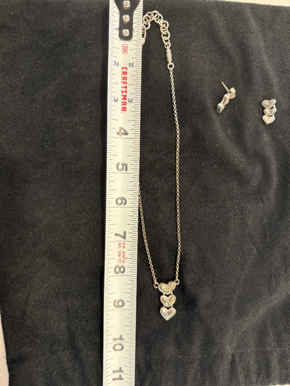 Brighton 3 Piece Set Gold and Silver Heart Necklace, Earrings and Bracelet